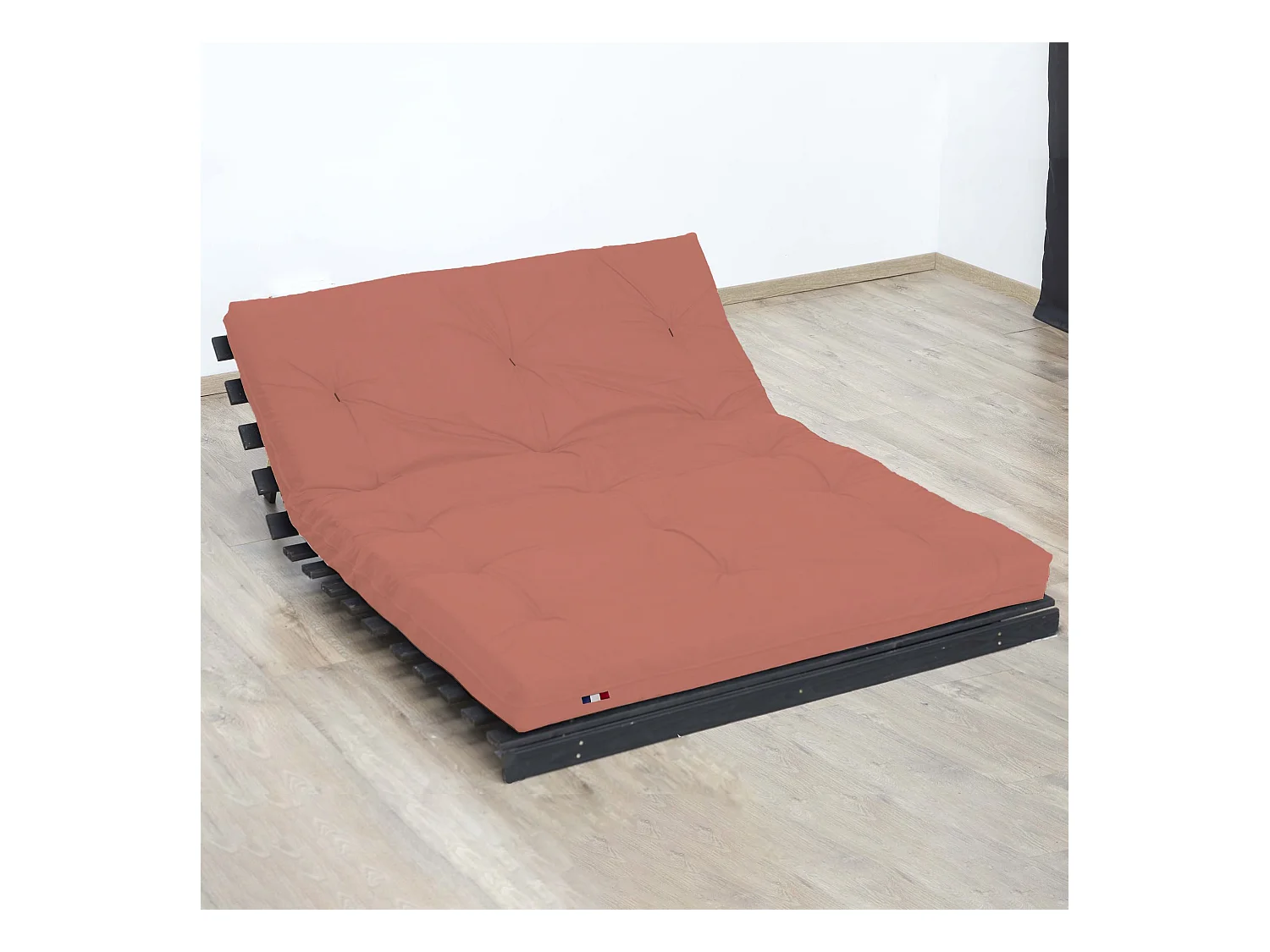 Matelas futon terracotta en coton 140x190