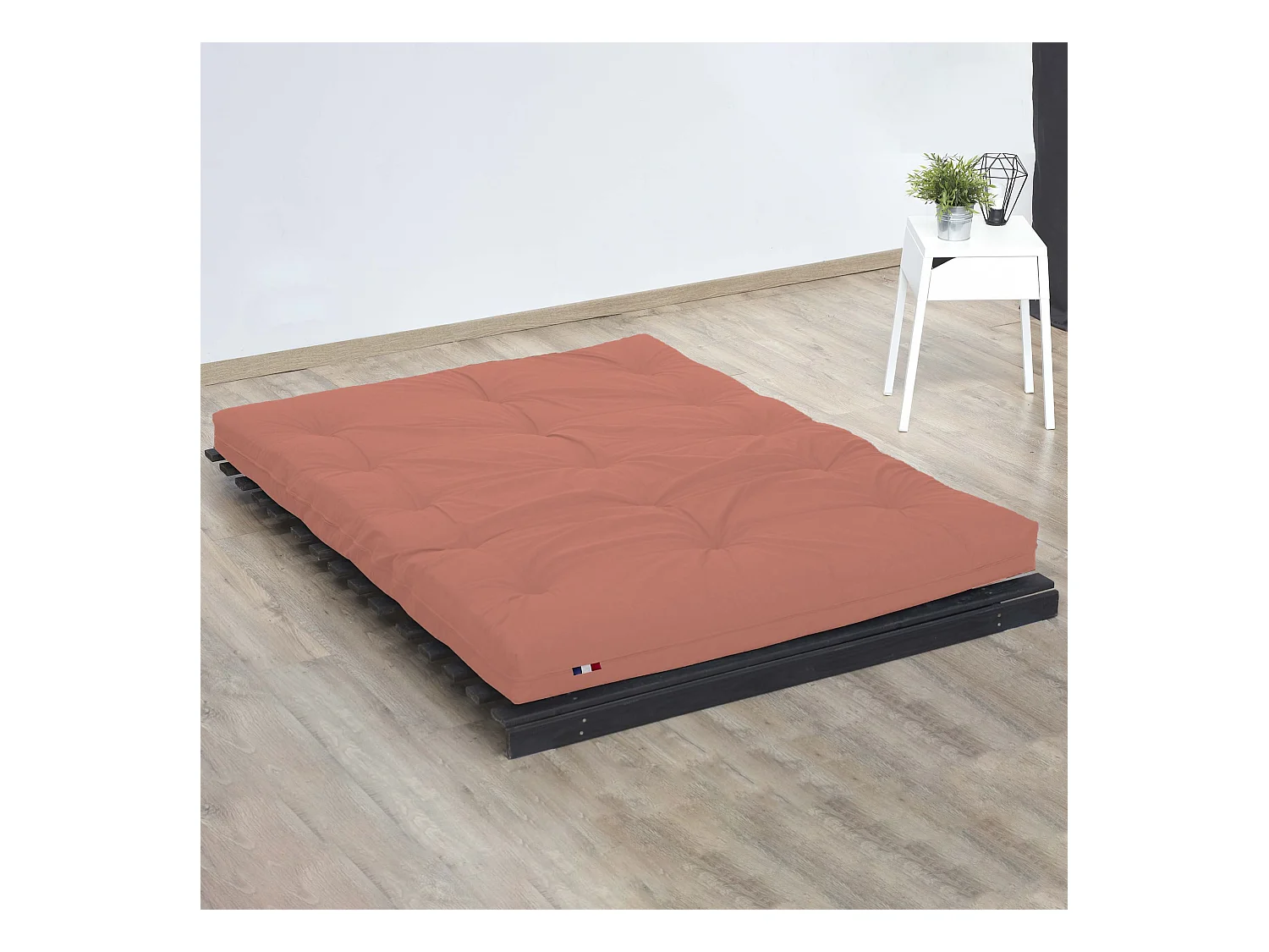 Matelas futon terracotta en coton 140x190