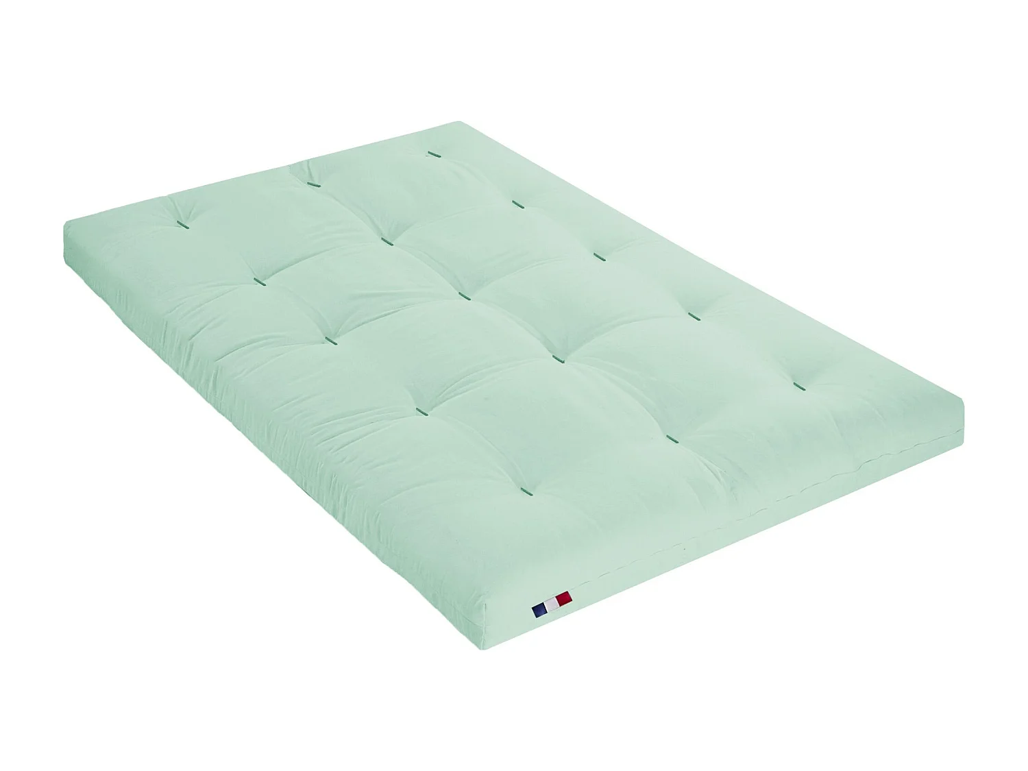 Matelas futon vert céladon en coton 160x200