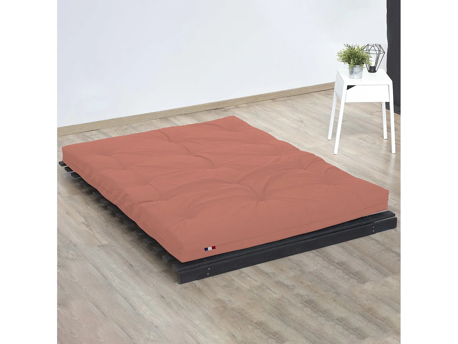 Matelas futon terracotta en coton 180x200