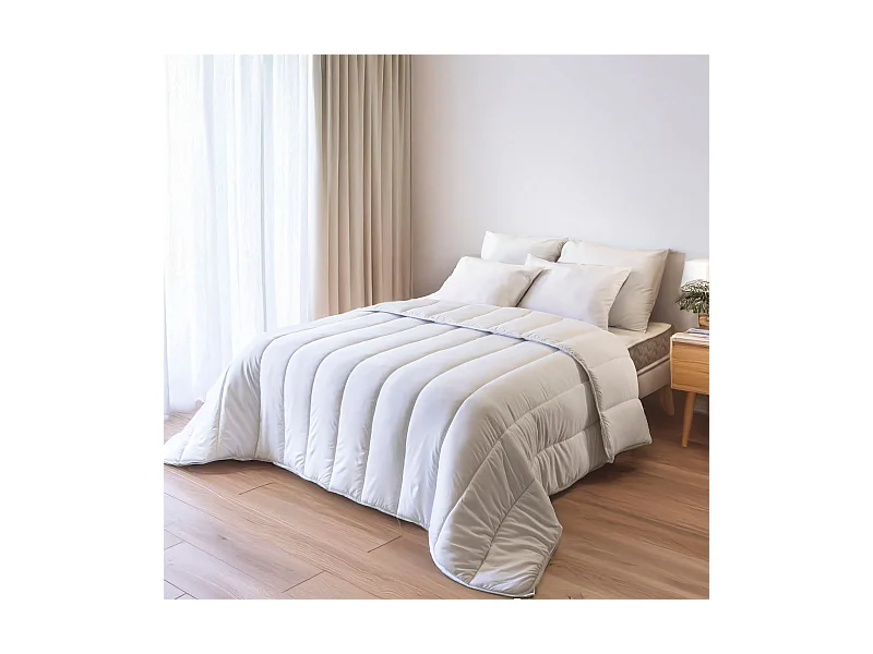 Pack couette chaude hiver et oreiller anti-acariens et anti-bactériens 140x200 cm