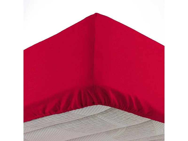 Drap Housse Microfibre "Oscar" 90x190cm Rouge