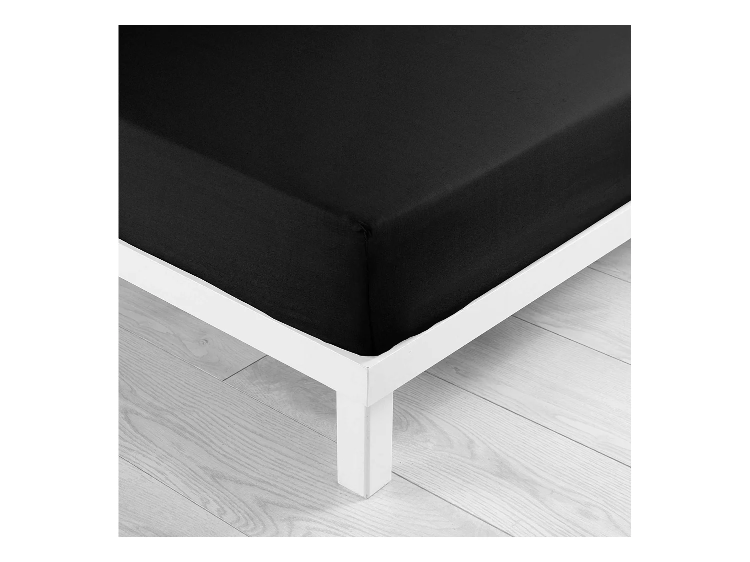 Drap Housse Microfibre "Oscar" 90x190cm Noir