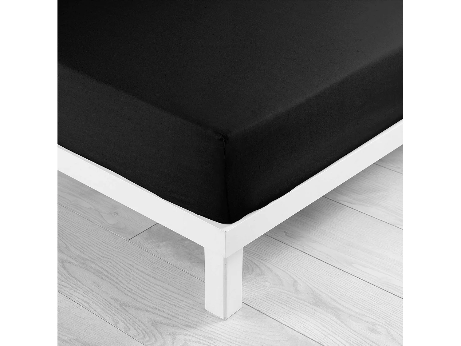 Drap Housse Microfibre "Oscar" 90x190cm Noir