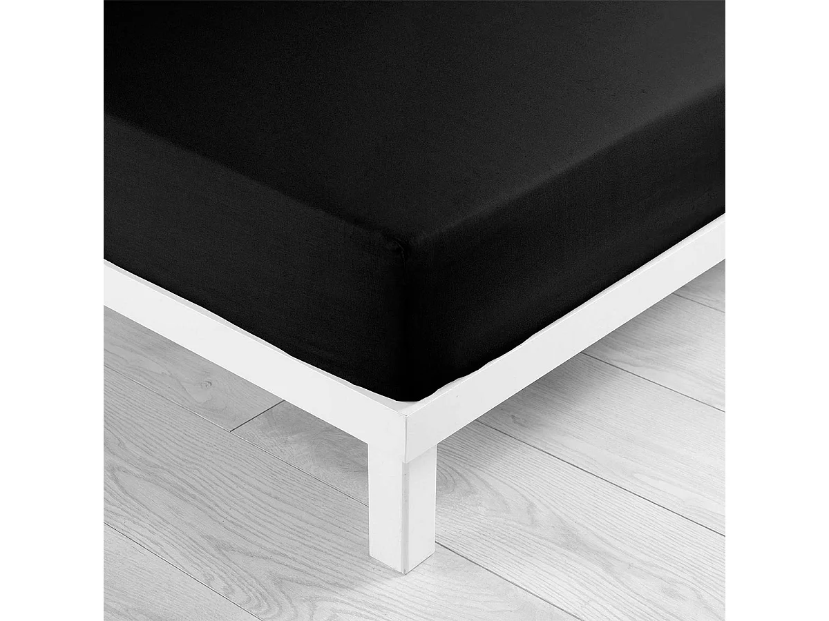 Drap Housse Microfibre "Oscar" 90x190cm Noir