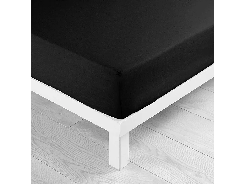 Drap Housse Microfibre "Oscar" 140x190cm Noir