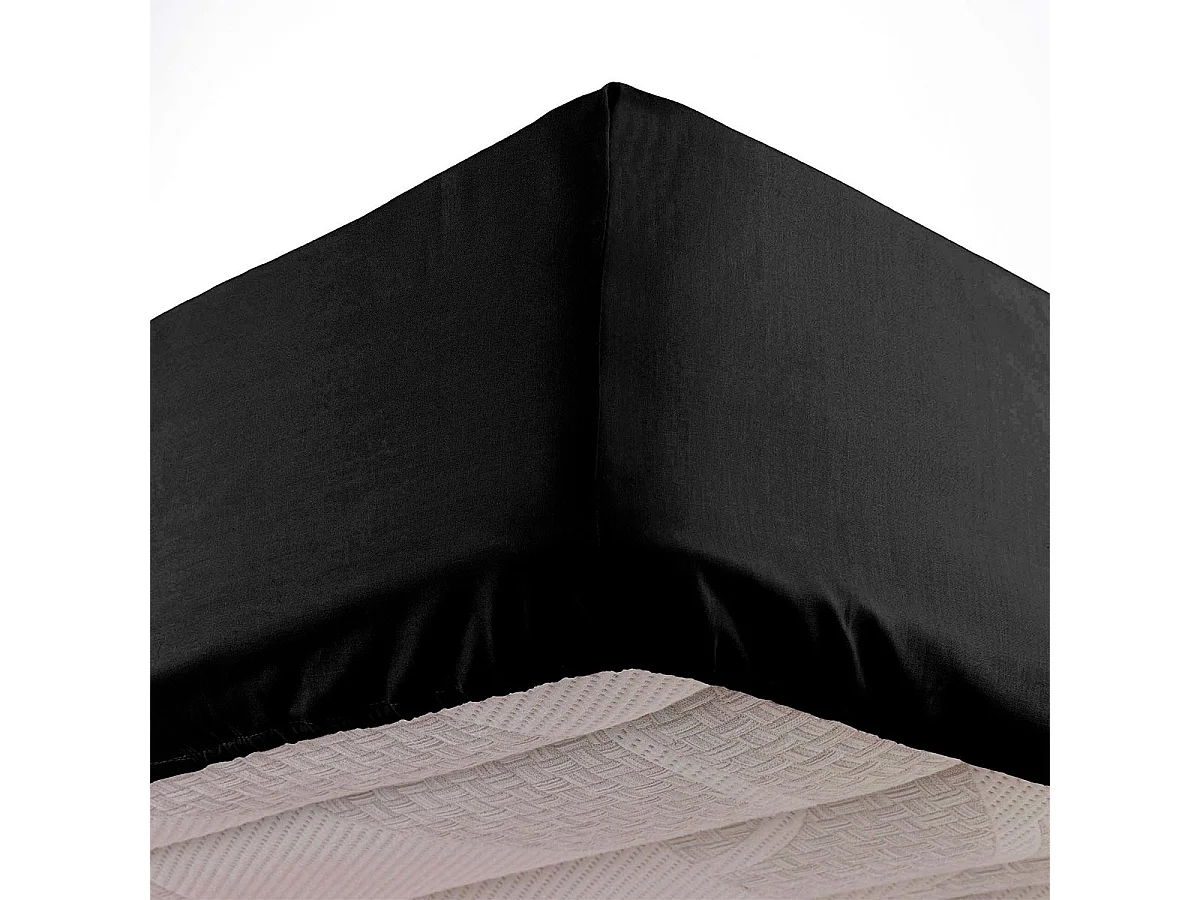 Drap Housse Microfibre "Oscar" 140x190cm Noir