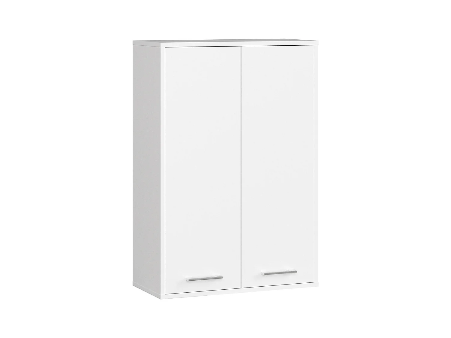 Badezimmer-Hängeschrank FIN Weiß 64 cm 2 Türen 4 Regalböden B64xH94xT30 cm