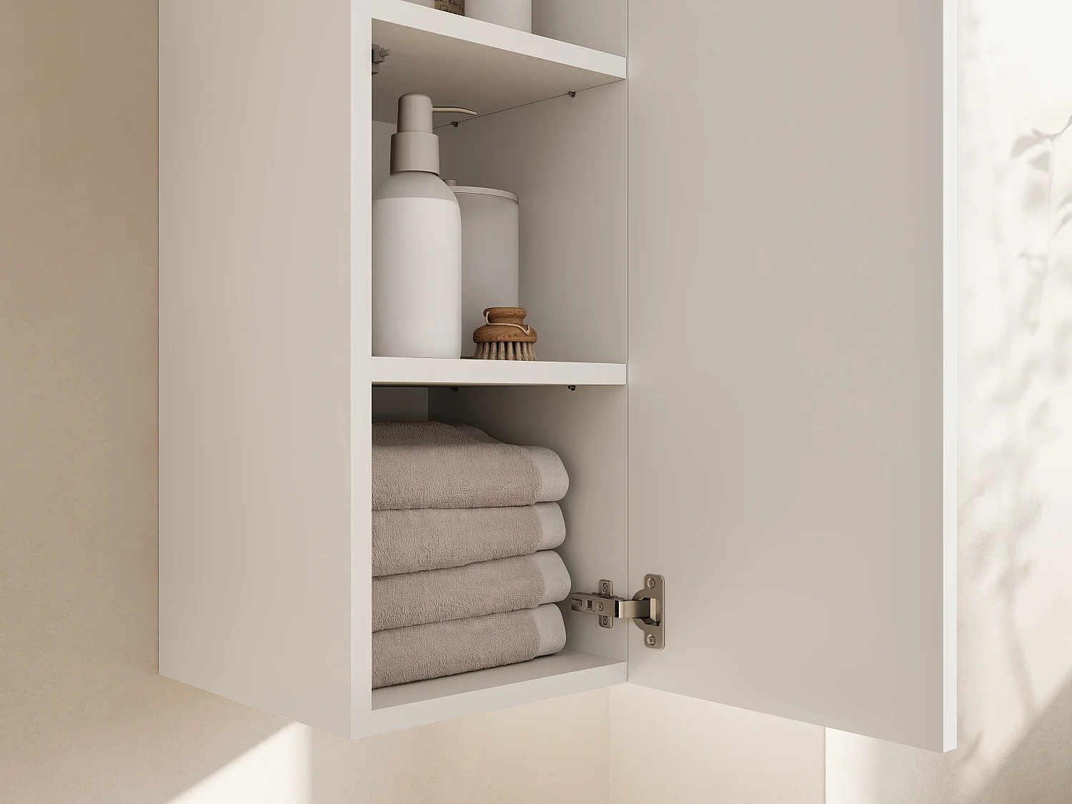 Colonne de salle de bain suspendue KAYA 105/160 cm – Meuble haut moderne avec système Push to Open