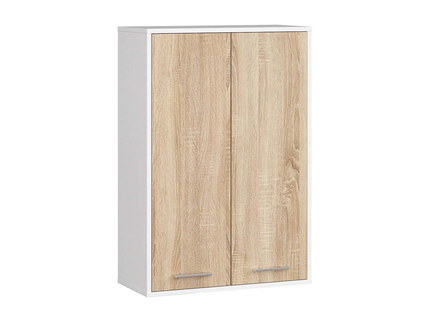 Hangende Badkamerkast FIN H934 W64 met 2 Deuren / AKORD Furniture Factory / Wit - Sonoma Eik / 64 x 94 x 30 cm