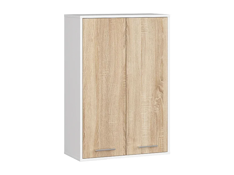 Hangende Badkamerkast FIN H934 W64 met 2 Deuren / AKORD Furniture Factory / Wit - Sonoma Eik / 64 x 94 x 30 cm