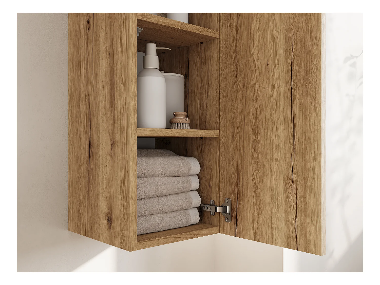 Colonne de salle de bain suspendue KAYA 105/160 cm – Meuble haut moderne avec système Push to Open