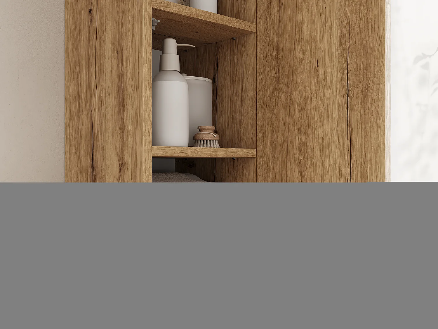 Colonne de salle de bain suspendue KAYA 105/160 cm – Meuble haut moderne avec système Push to Open