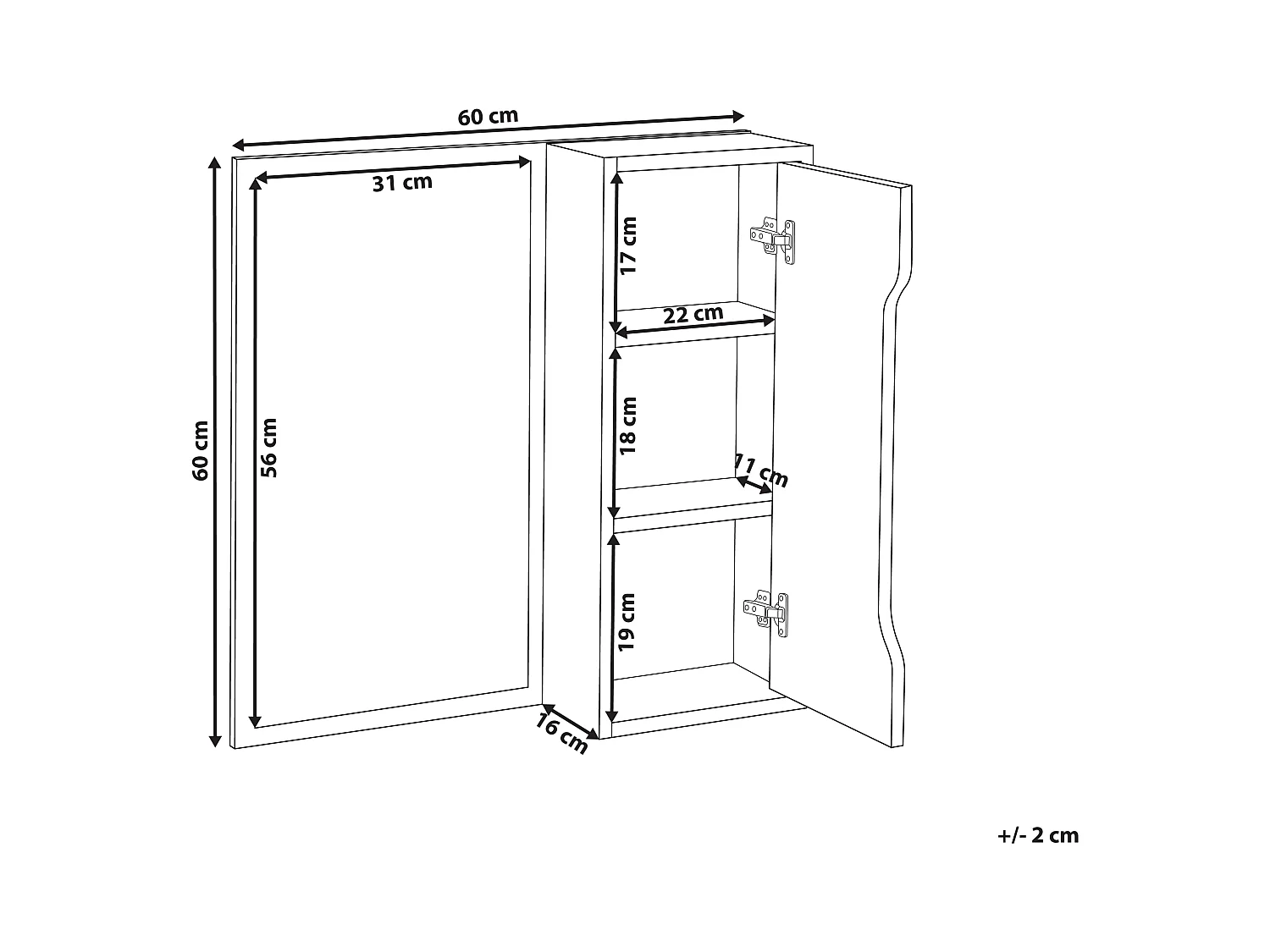 Armoire murale PALMAS 60 cm 60 cm Blanc