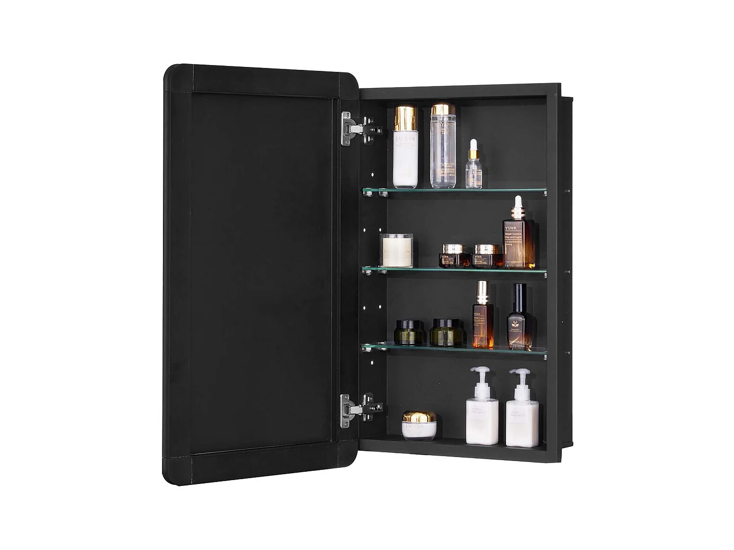 Armoire à Pharmacie, SucceBuy Armoire à Pharmacie, 42 x 70 cm, pour Salle de Bain, avec Miroir et Étages Réglables