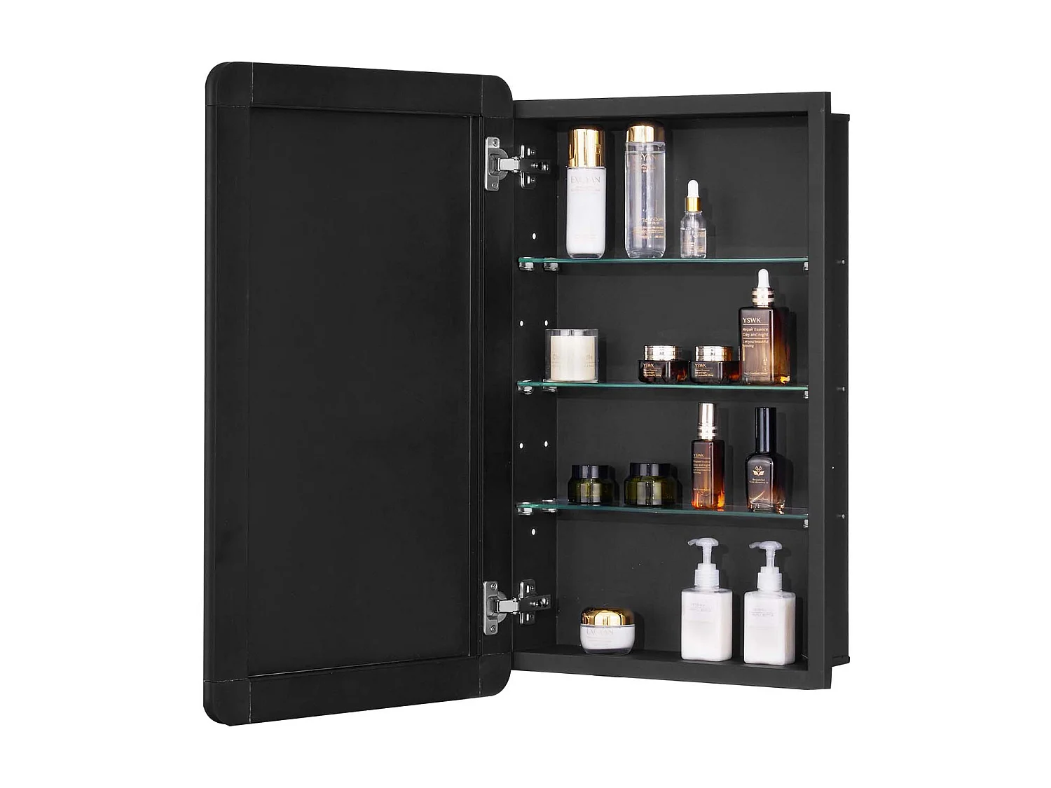 Armoire à Pharmacie, SucceBuy Armoire à Pharmacie, 42 x 70 cm, pour Salle de Bain, avec Miroir et Étages Réglables
