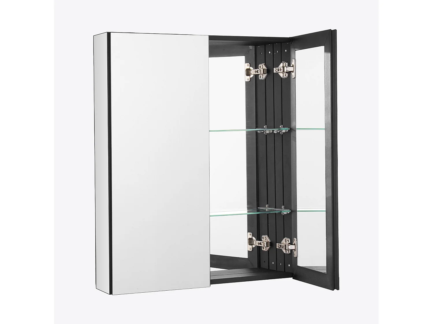 Medicijnkastje, SucceBuy Medicijnkastje, 66 x 76 cm, Badkamer Medicijnkastje met Spiegel en 2 Laagjes Verstelbare Planken