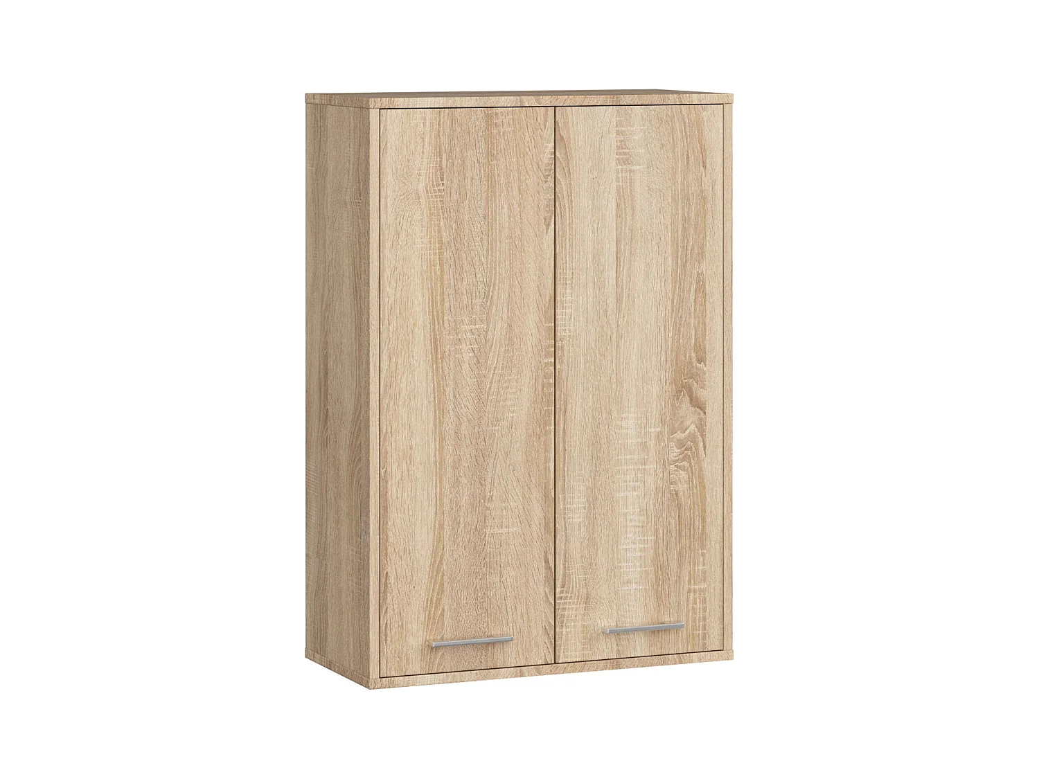 Armoire salle de bains suspendue AKORD FIN Chêne Sonoma 64 cm 2 portes pleine Chêne Sonoma 4 étagères 64x30x94 cm