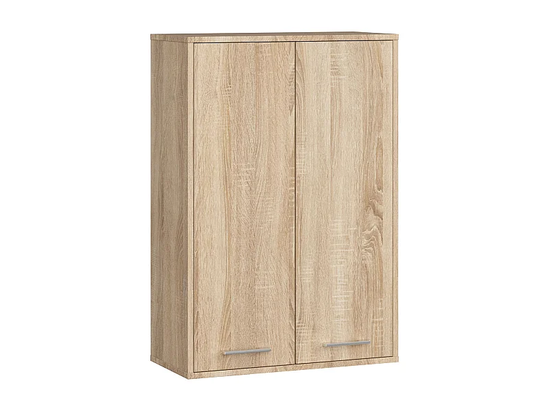 Armoire salle de bains suspendue AKORD FIN Chêne Sonoma 64 cm 2 portes pleine Chêne Sonoma 4 étagères 64x30x94 cm