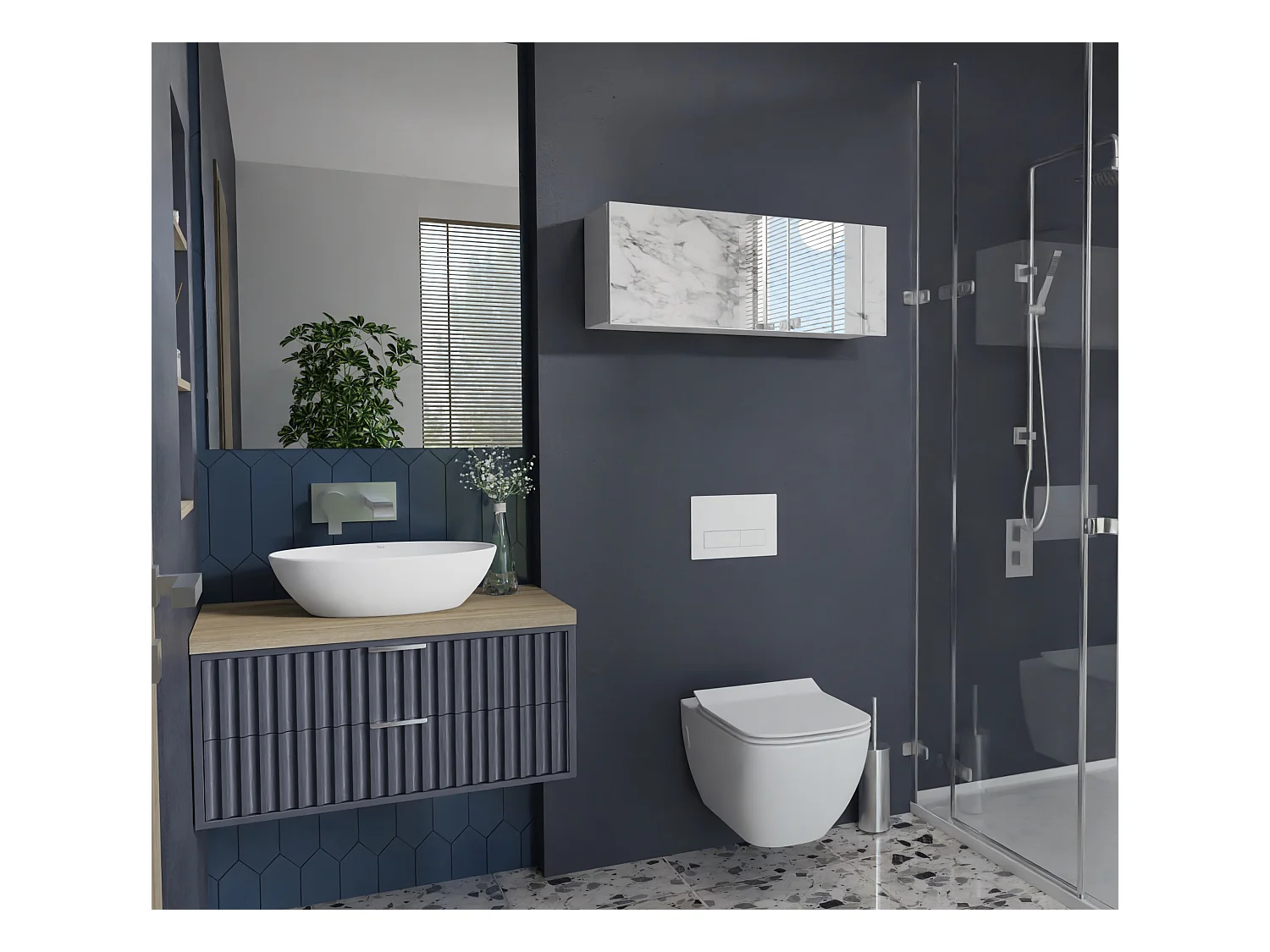 Armoire de salle de bain - 60, 80 et 120 cm - Armoire murale pliable - Meuble de salle de bain