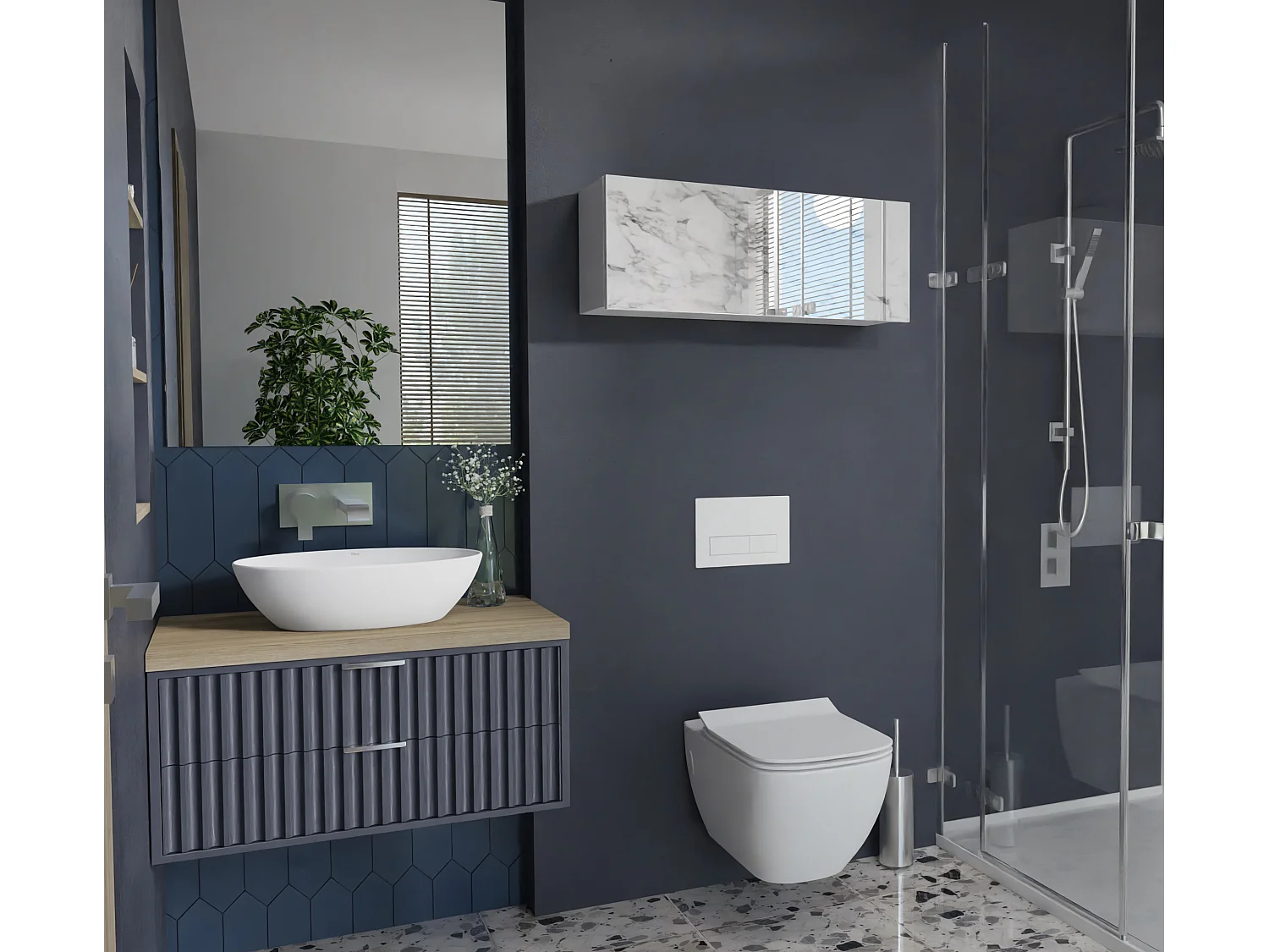 Armoire de salle de bain - 60, 80 et 120 cm - Armoire murale pliable - Meuble de salle de bain