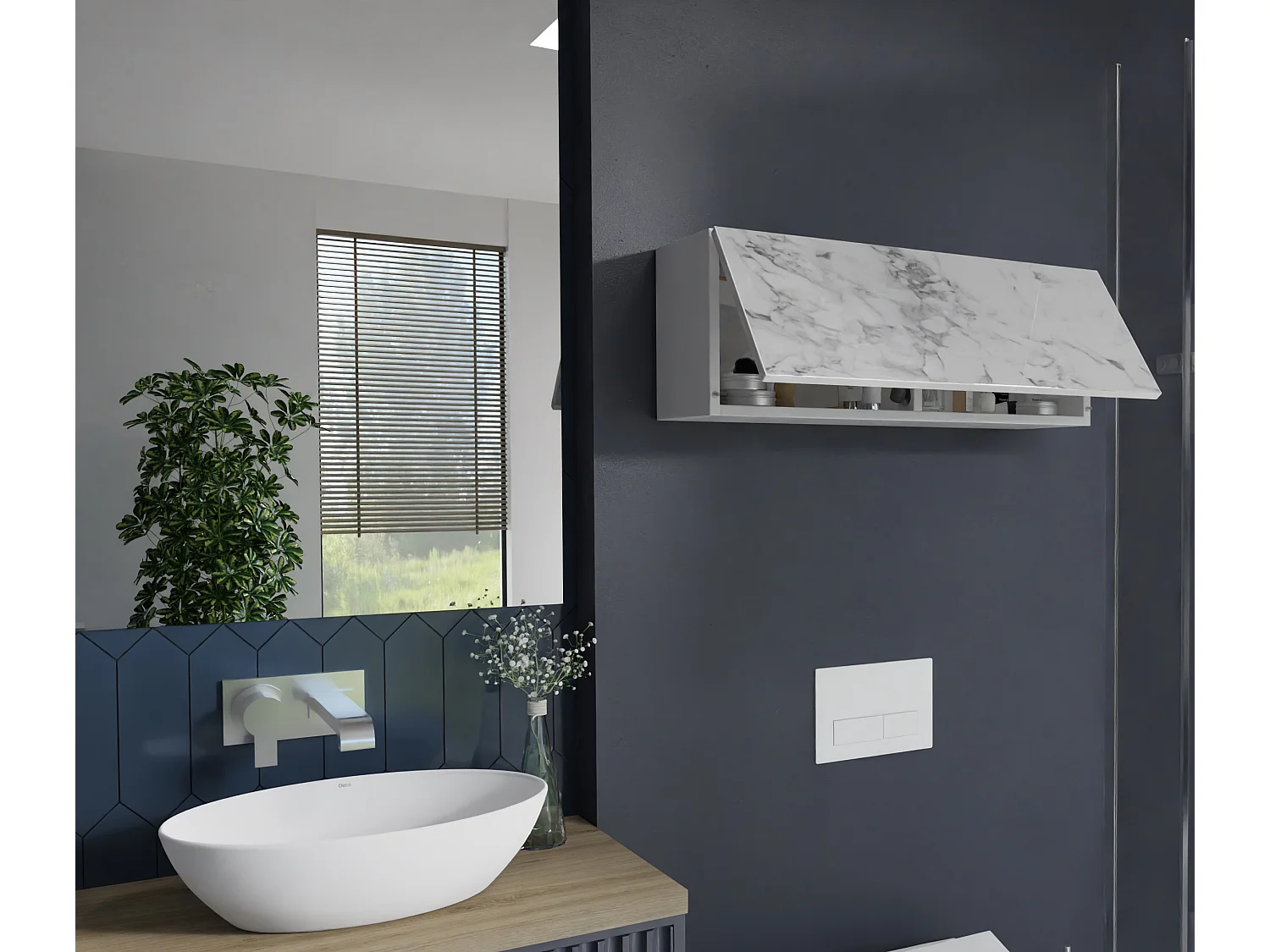 Armoire de salle de bain - 60, 80 et 120 cm - Armoire murale pliable - Meuble de salle de bain