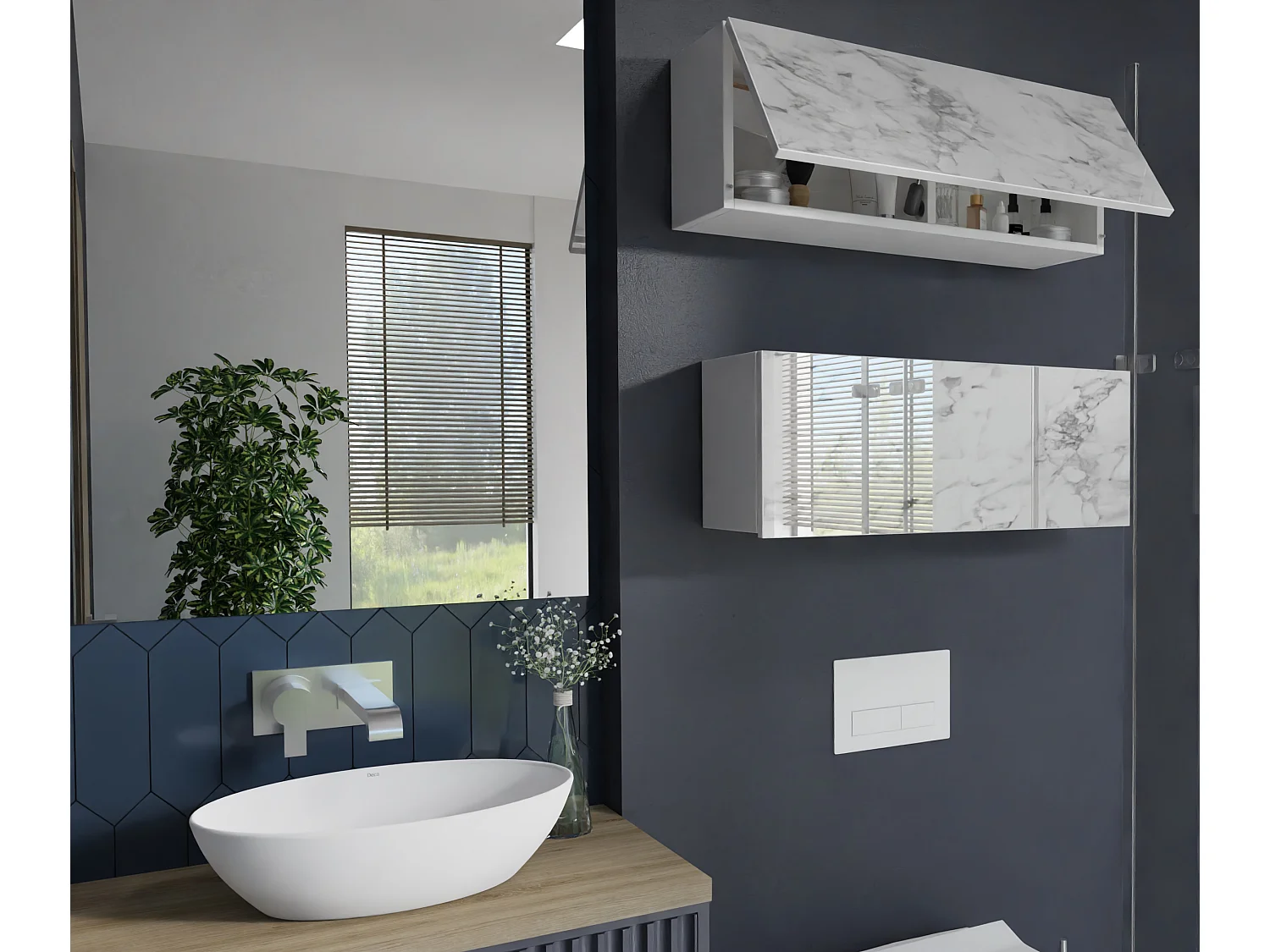 Armoire de salle de bain - 60, 80 et 120 cm - Armoire murale pliable - Meuble de salle de bain