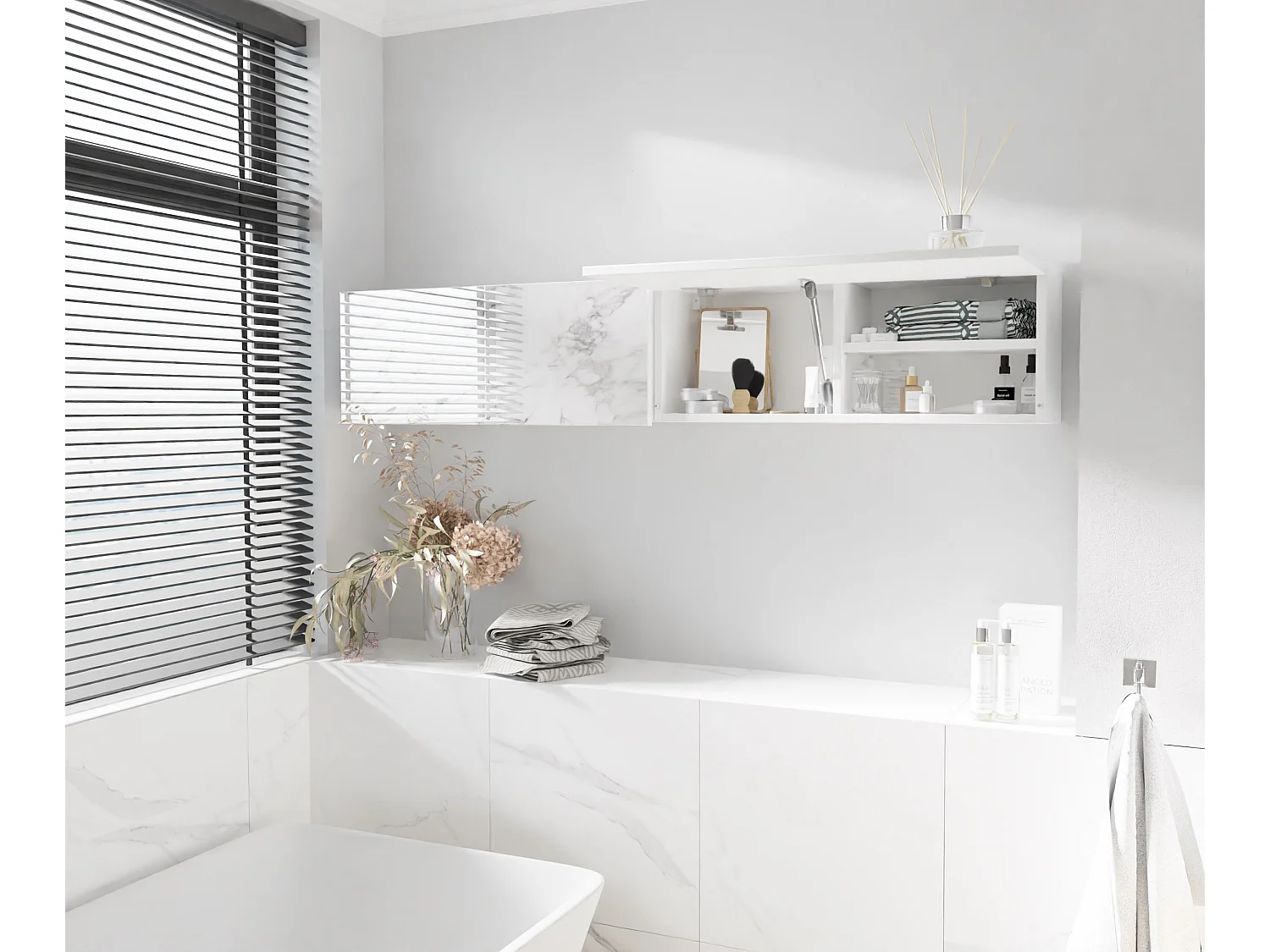 Armoire de salle de bain - 60, 80 et 120 cm - Armoire murale pliable - Meuble de salle de bain