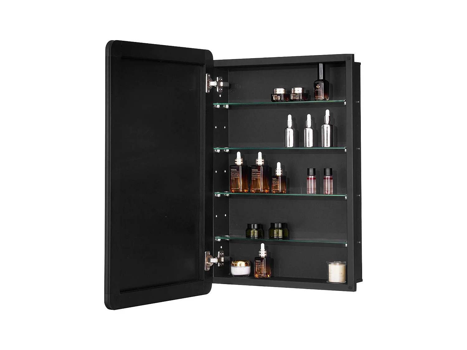 Armoire à Pharmacie, SucceBuy Armoire à Pharmacie, 51 x 76 cm, pour Salle de Bain avec Miroir, Étages Réglables, Options Encastrées et Fixées au Mur