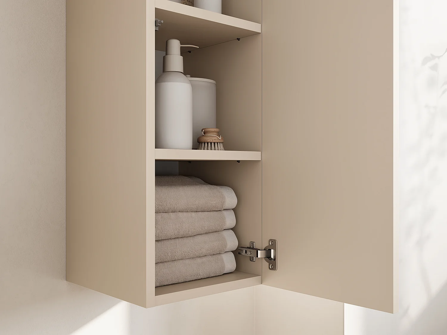 Colonne de salle de bain suspendue KAYA 105/160 cm – Meuble haut moderne avec système Push to Open