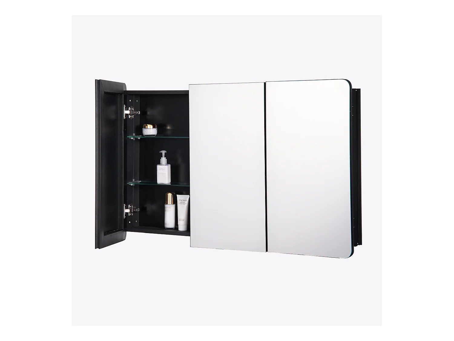Armoire à Pharmacie, SucceBuy Armoire à Pharmacie, 65 x 102 cm, pour Salle de Bain avec Miroir, Étages Réglables, Options Encastrées et Fixées au Mur