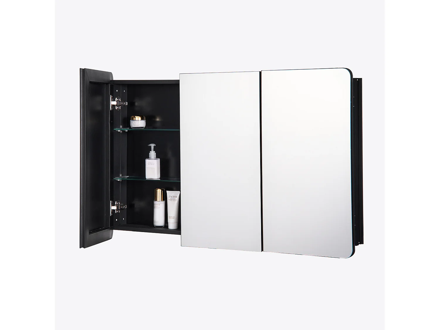 Armoire à Pharmacie, SucceBuy Armoire à Pharmacie, 65 x 102 cm, pour Salle de Bain avec Miroir, Étages Réglables, Options Encastrées et Fixées au Mur