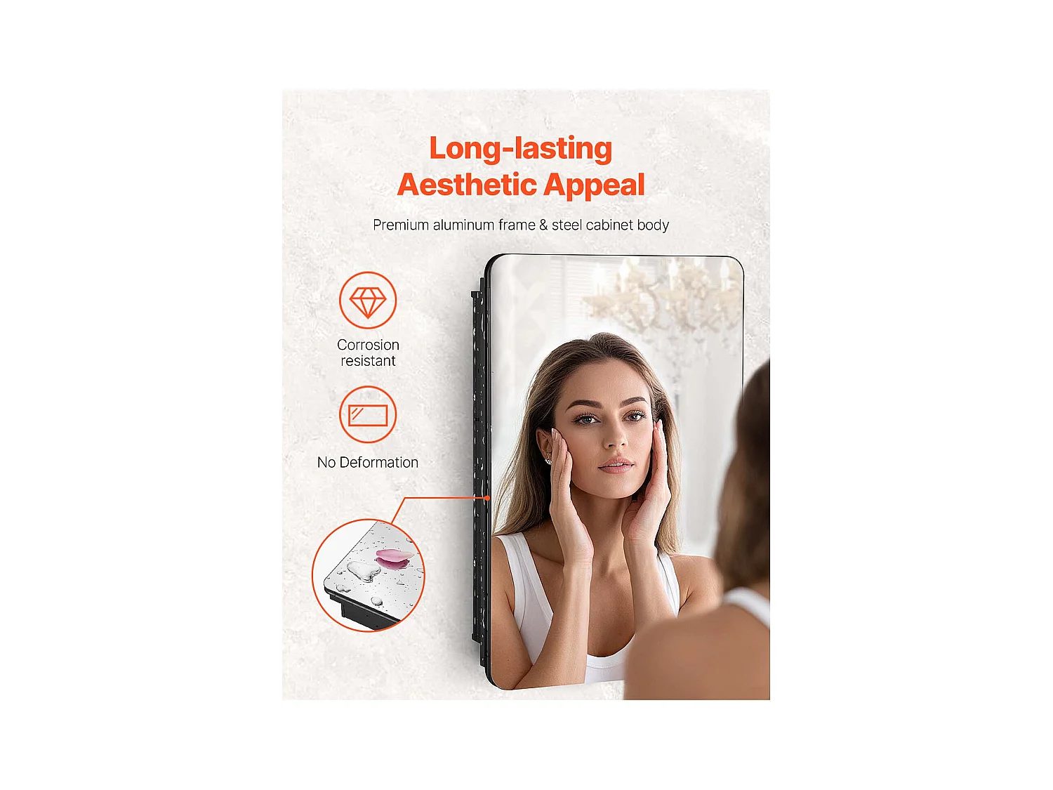 Armoire à Pharmacie, SucceBuy Armoire à Pharmacie - 41 x 61 cm, Armoire à Miroir de Salle de Bain pour Montage Mural ou Installation Encastrée