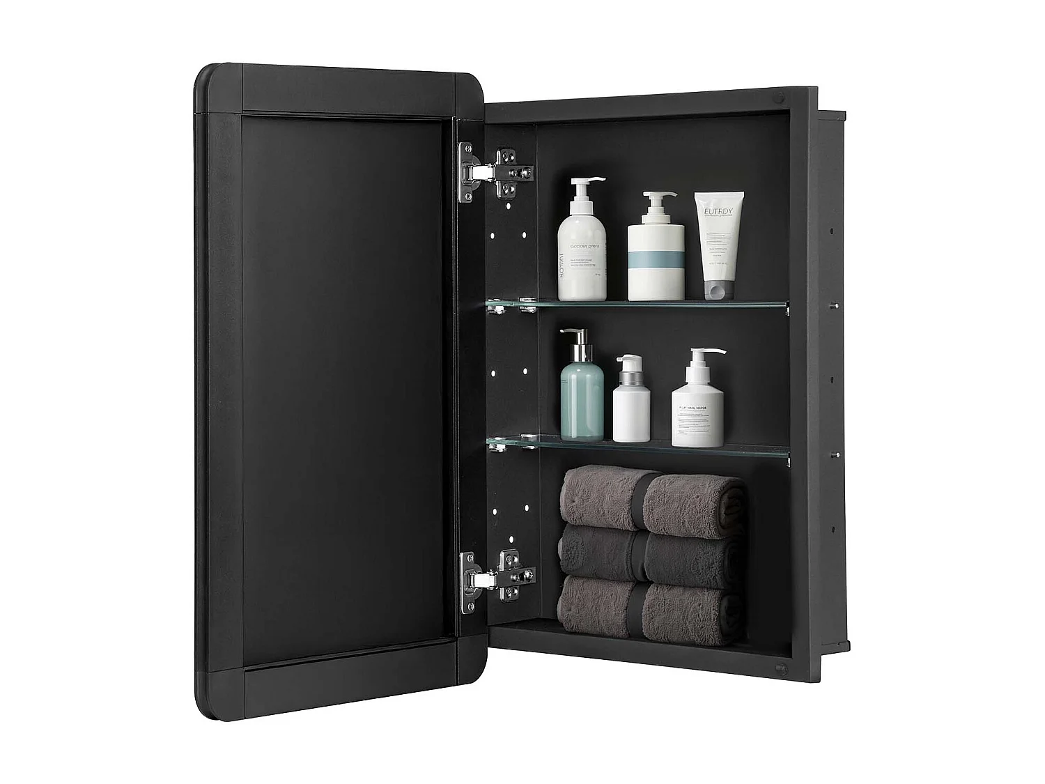 Armoire à Pharmacie, SucceBuy Armoire à Pharmacie - 41 x 61 cm, Armoire à Miroir de Salle de Bain pour Montage Mural ou Installation Encastrée