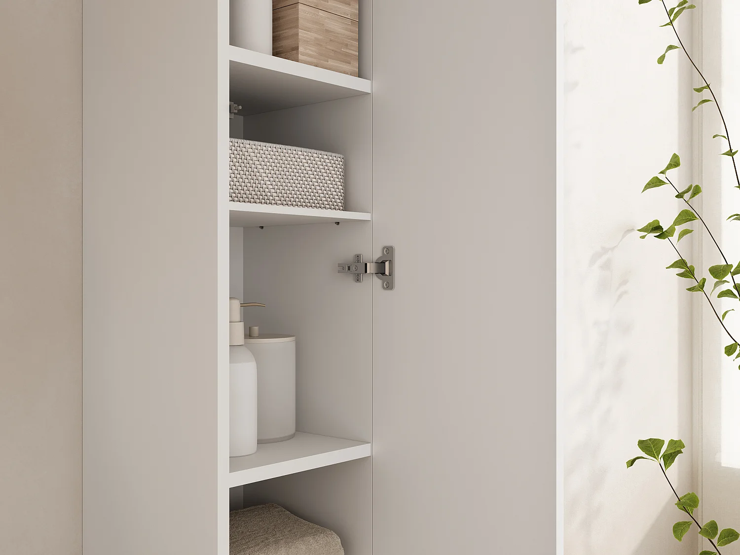 Colonne de salle de bain suspendue KAYA 105/160 cm – Meuble haut moderne avec système Push to Open