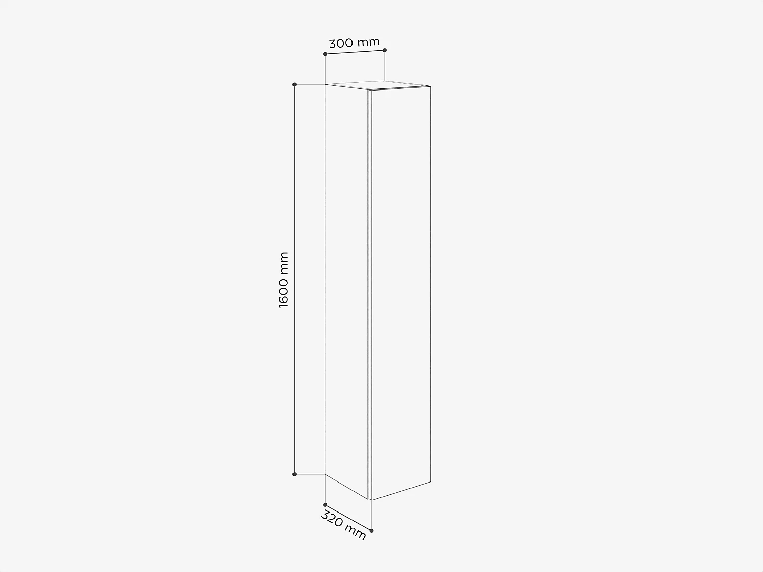 Hängeschrank fürs Badezimmer KAYA 105/160 cm – Moderner Hochschrank mit Push-to-Open-System