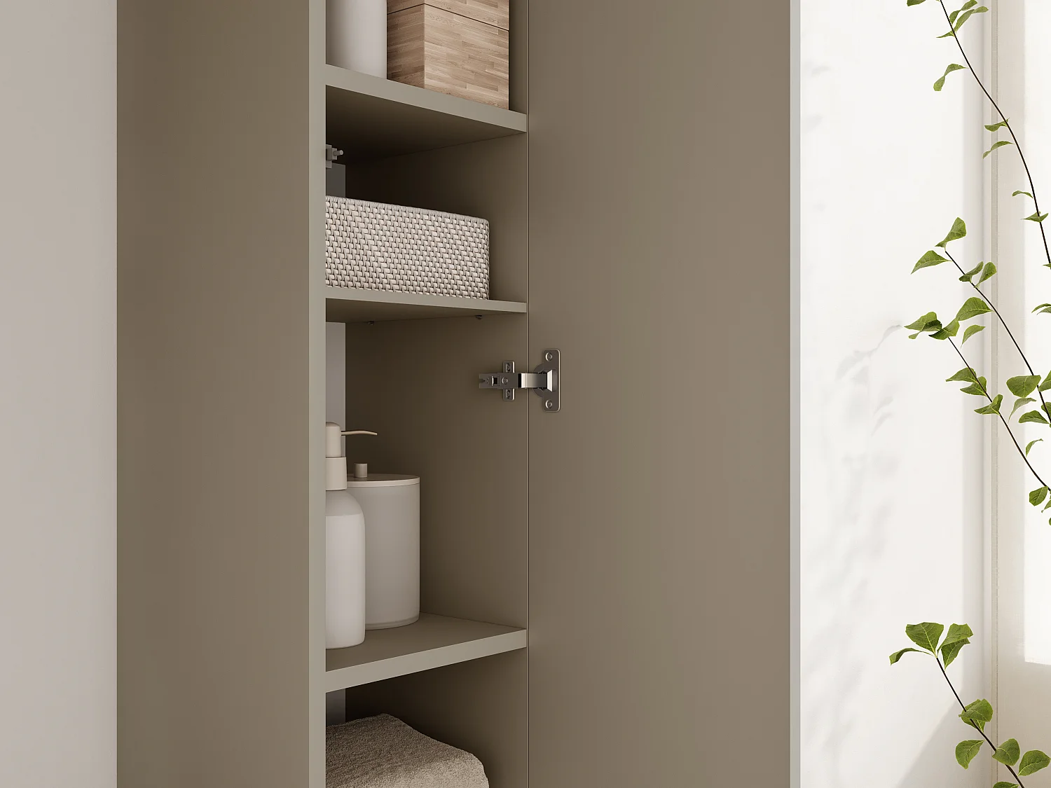 Zwevende badkamerkolom KAYA 105/160 cm – Moderne hoge kast met Push to Open-systeem