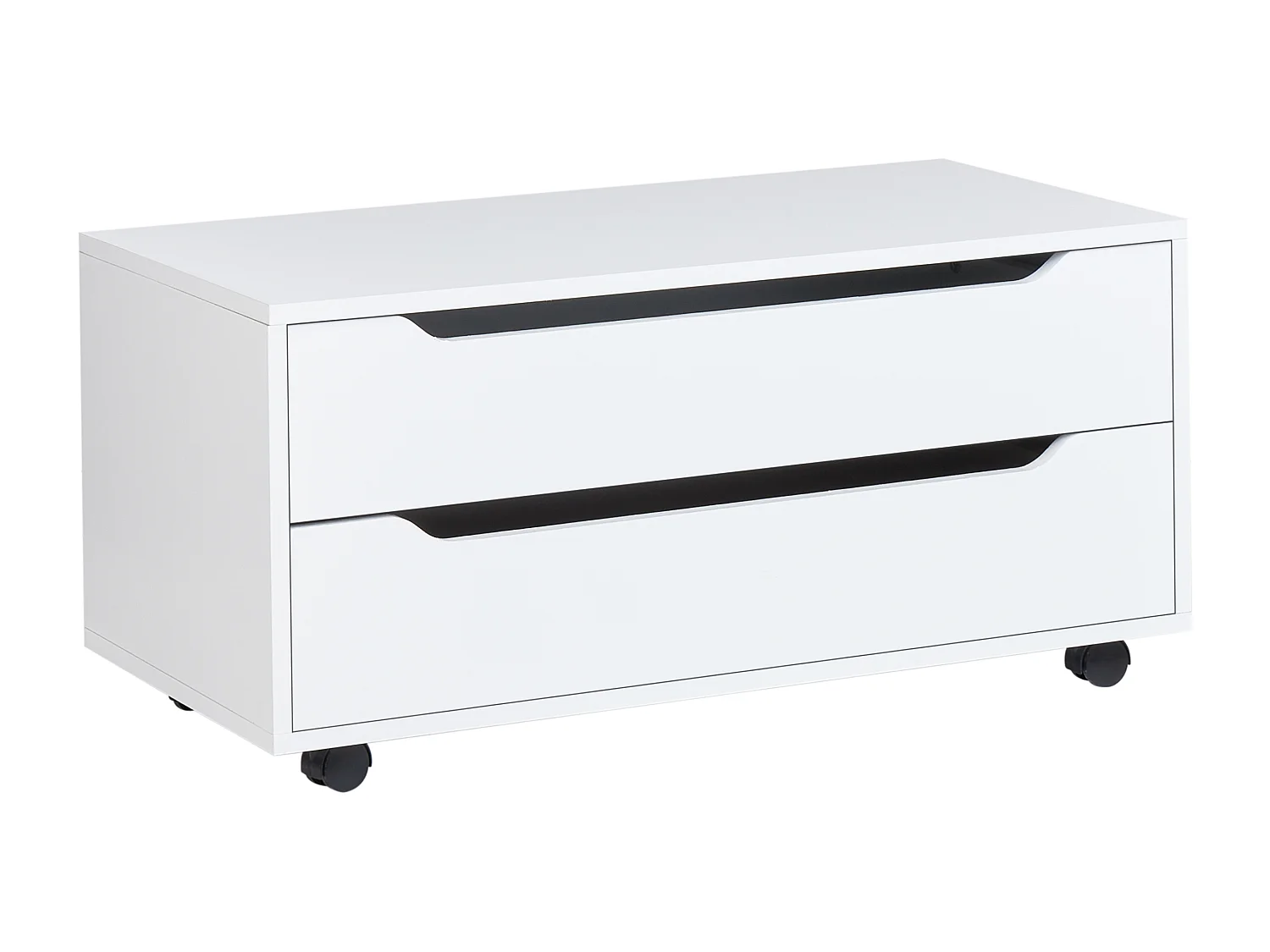 Meuble haut OSASCO avec roues 80 cm Blanc