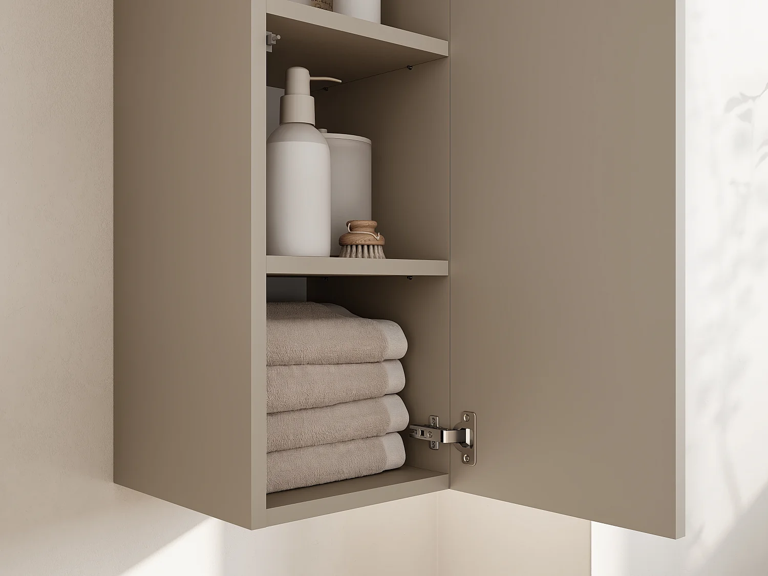 Columna de baño suspendida KAYA 105/160 cm – Mueble alto moderno con sistema Push to Open