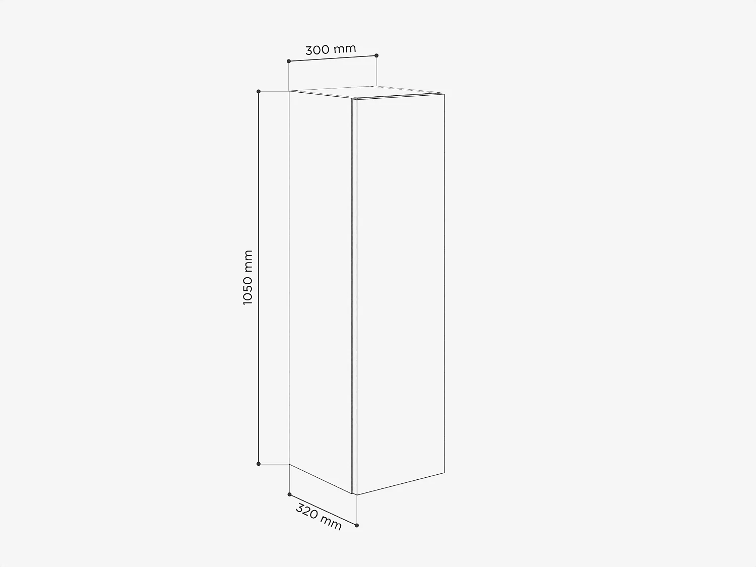 Columna de baño suspendida KAYA 105/160 cm – Mueble alto moderno con sistema Push to Open