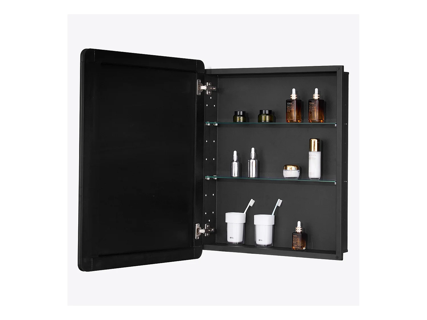Armoire à Pharmacie, SucceBuy Armoire à Pharmacie, 61 x 76 cm, pour Salle de Bain, avec Miroir et Étages Réglables
