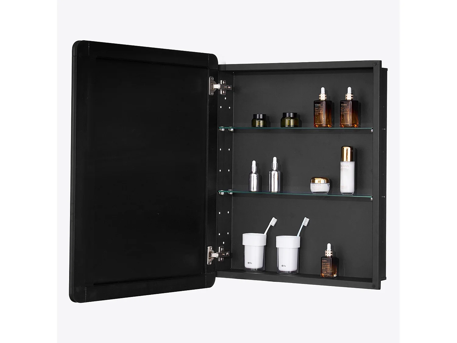 Armoire à Pharmacie, SucceBuy Armoire à Pharmacie, 61 x 76 cm, pour Salle de Bain, avec Miroir et Étages Réglables