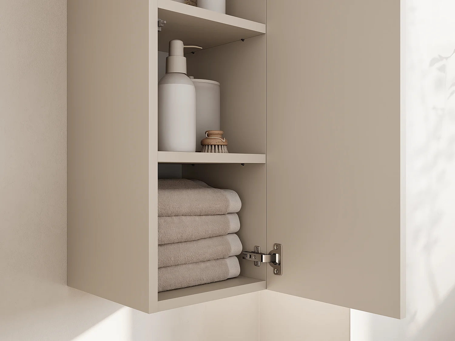 Zwevende badkamerkolom KAYA 105/160 cm – Moderne hoge kast met Push to Open-systeem