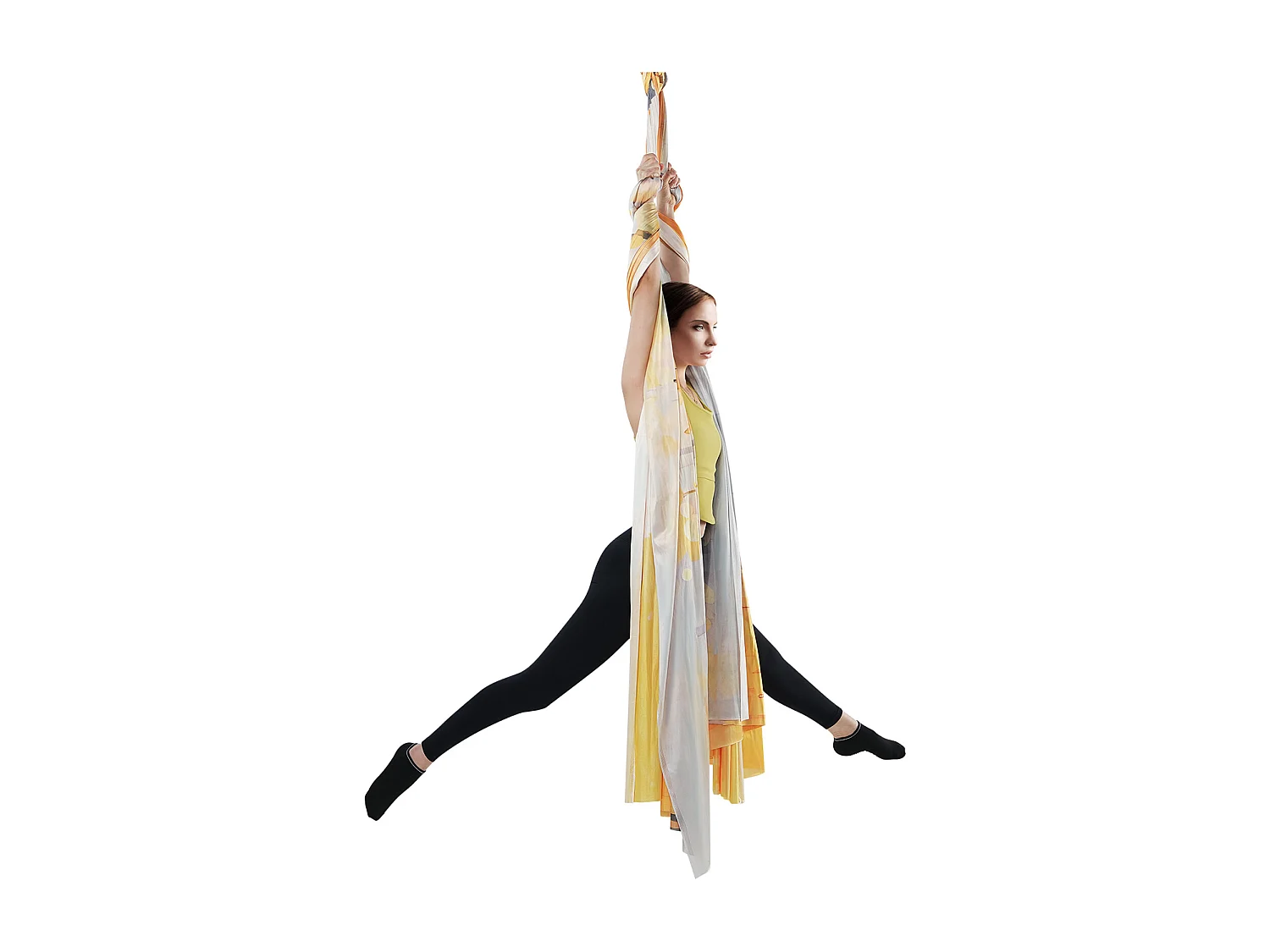 Hamac de Yoga Aérien SucceBuy 5,5 mètres Kit de Fitness Doré Élingue Suspendue Inversion Nylon