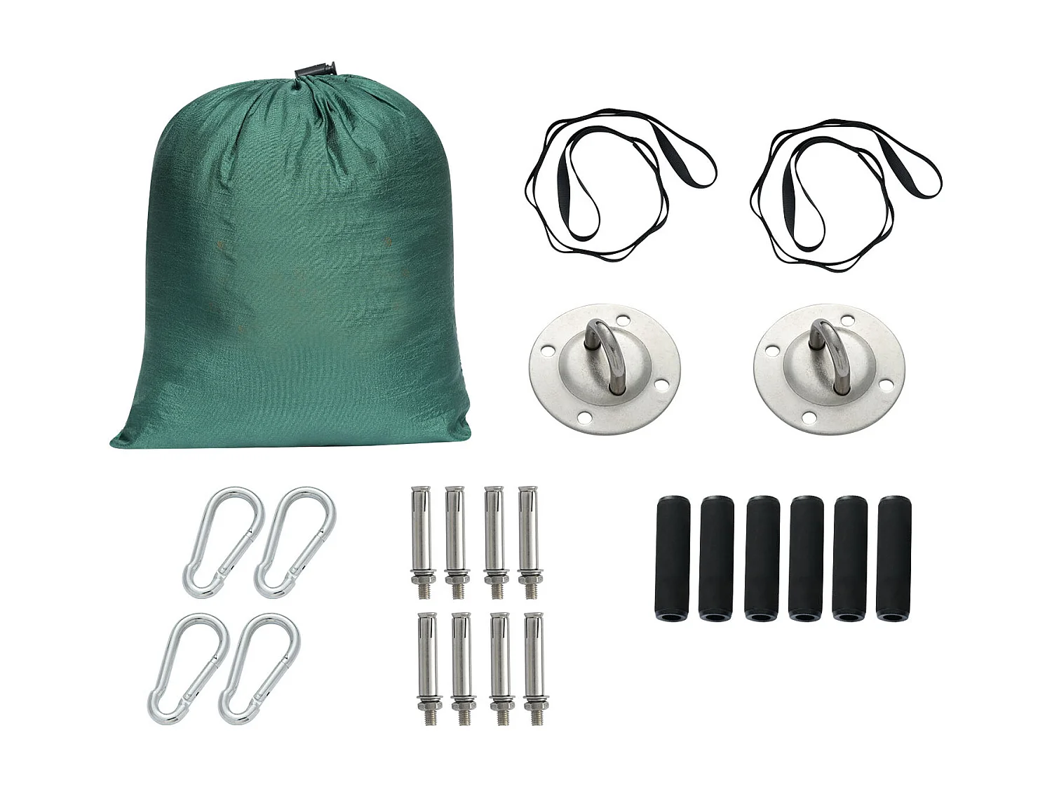 Hamac de Yoga Aérien SucceBuy Balançoire de Yoga Aérienne, Hamac Trapèze de 2,7 mètres, Vert/Blanc