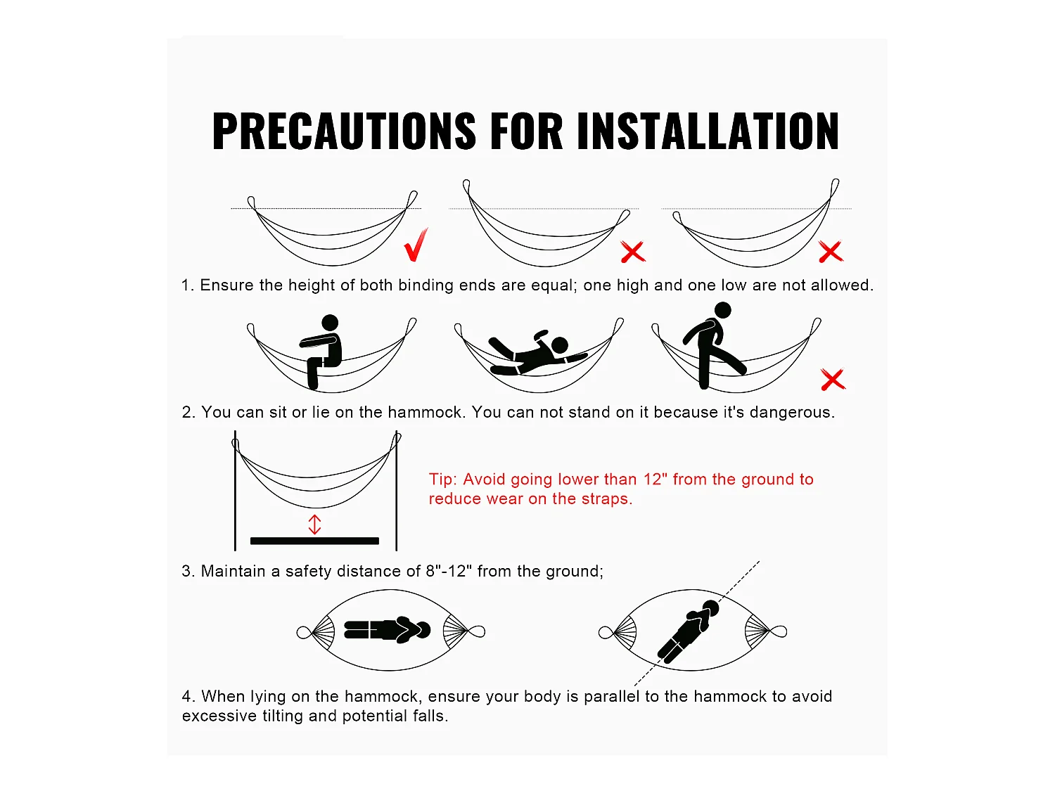 Support de Hamac, SucceBuy Support de Hamac en Acier, Capacité de 204,12 kg, Convient aux Hamacs de 2,9 à 3,85 m, Portable