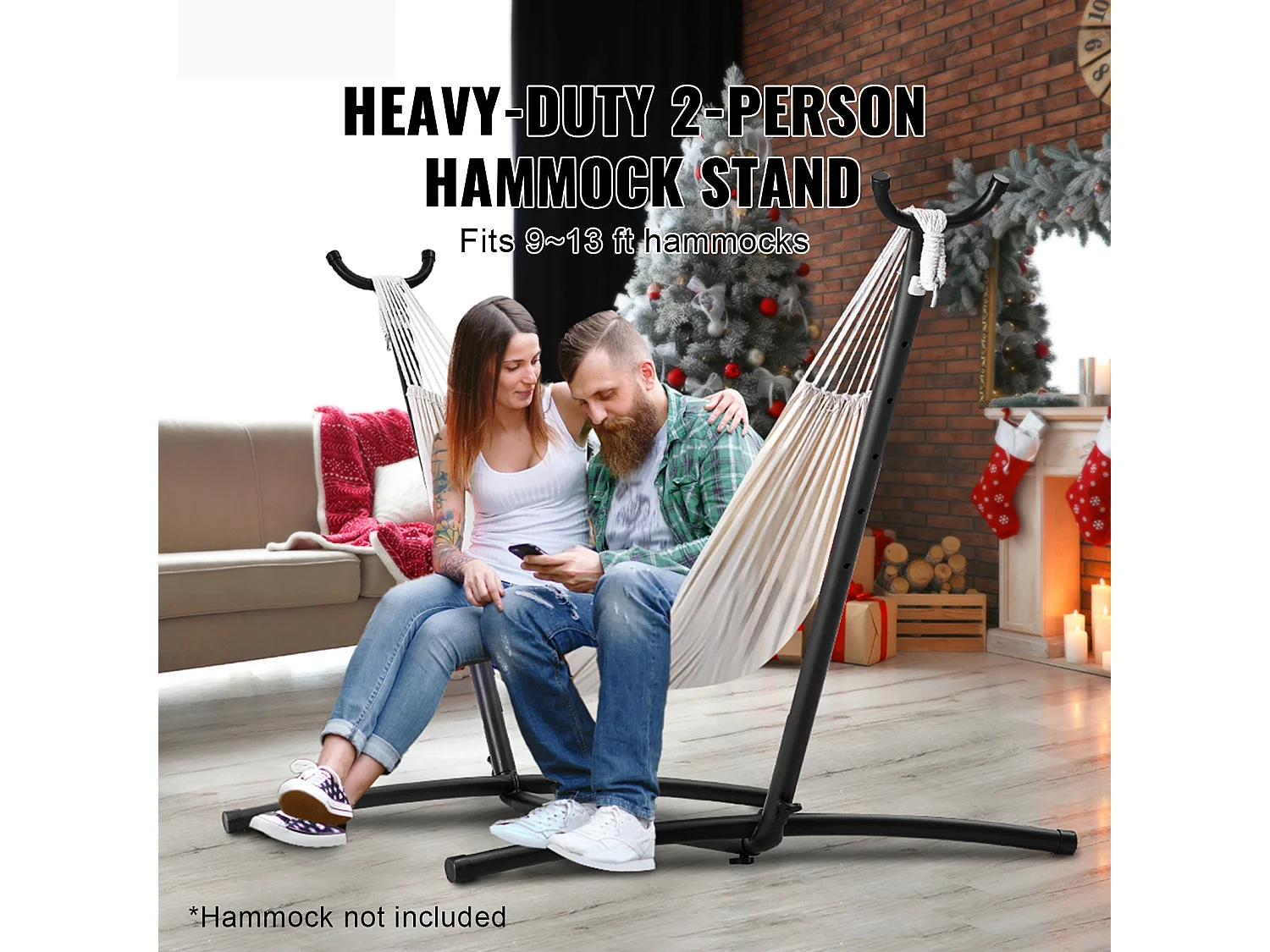 Support de Hamac, SucceBuy Support de Hamac en Acier, Capacité de 204,12 kg, Convient aux Hamacs de 2,9 à 3,85 m, Portable