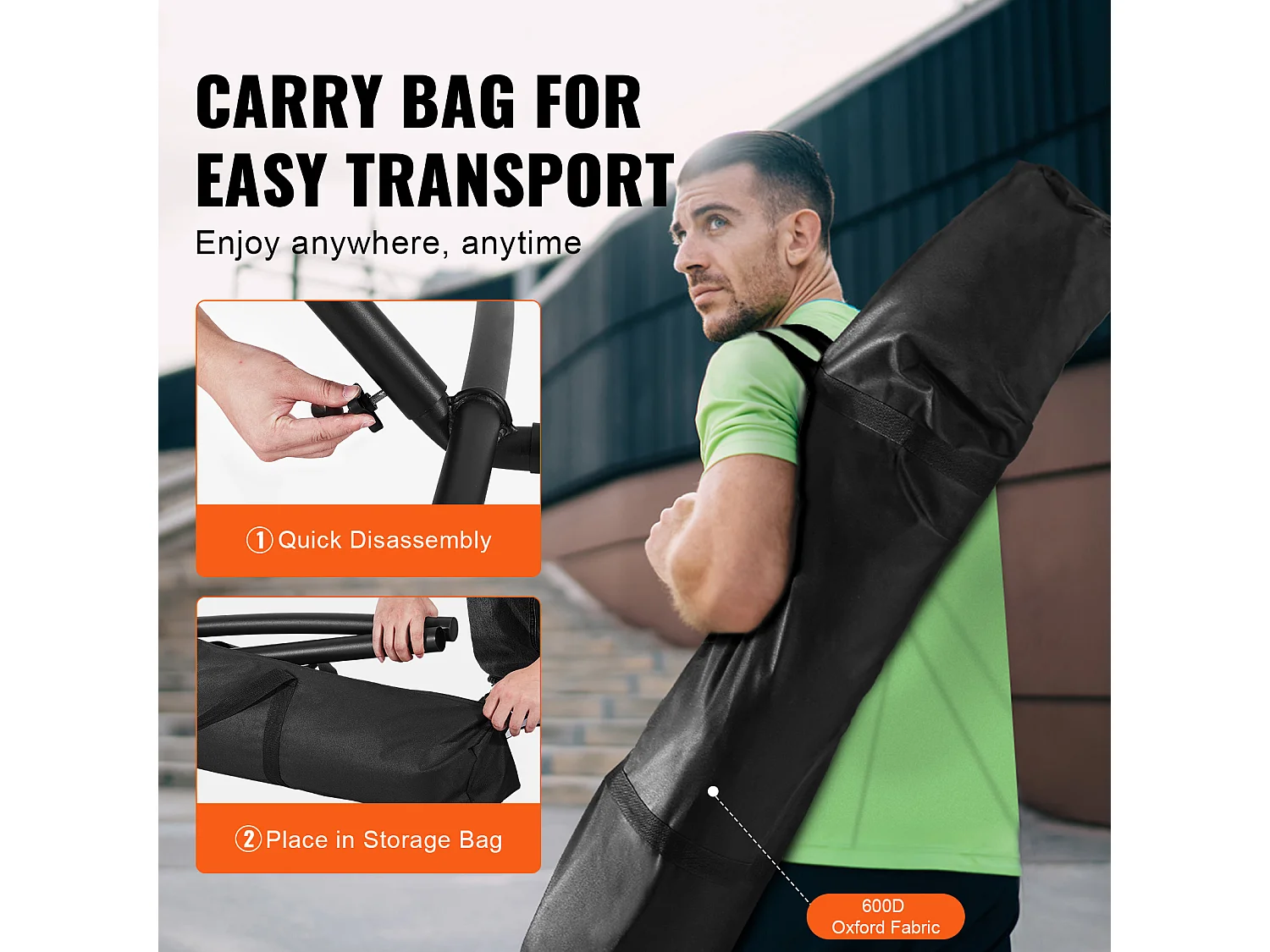 Support de Hamac, SucceBuy Support de Hamac en Acier, Capacité de 204,12 kg, Convient aux Hamacs de 2,9 à 3,85 m, Portable