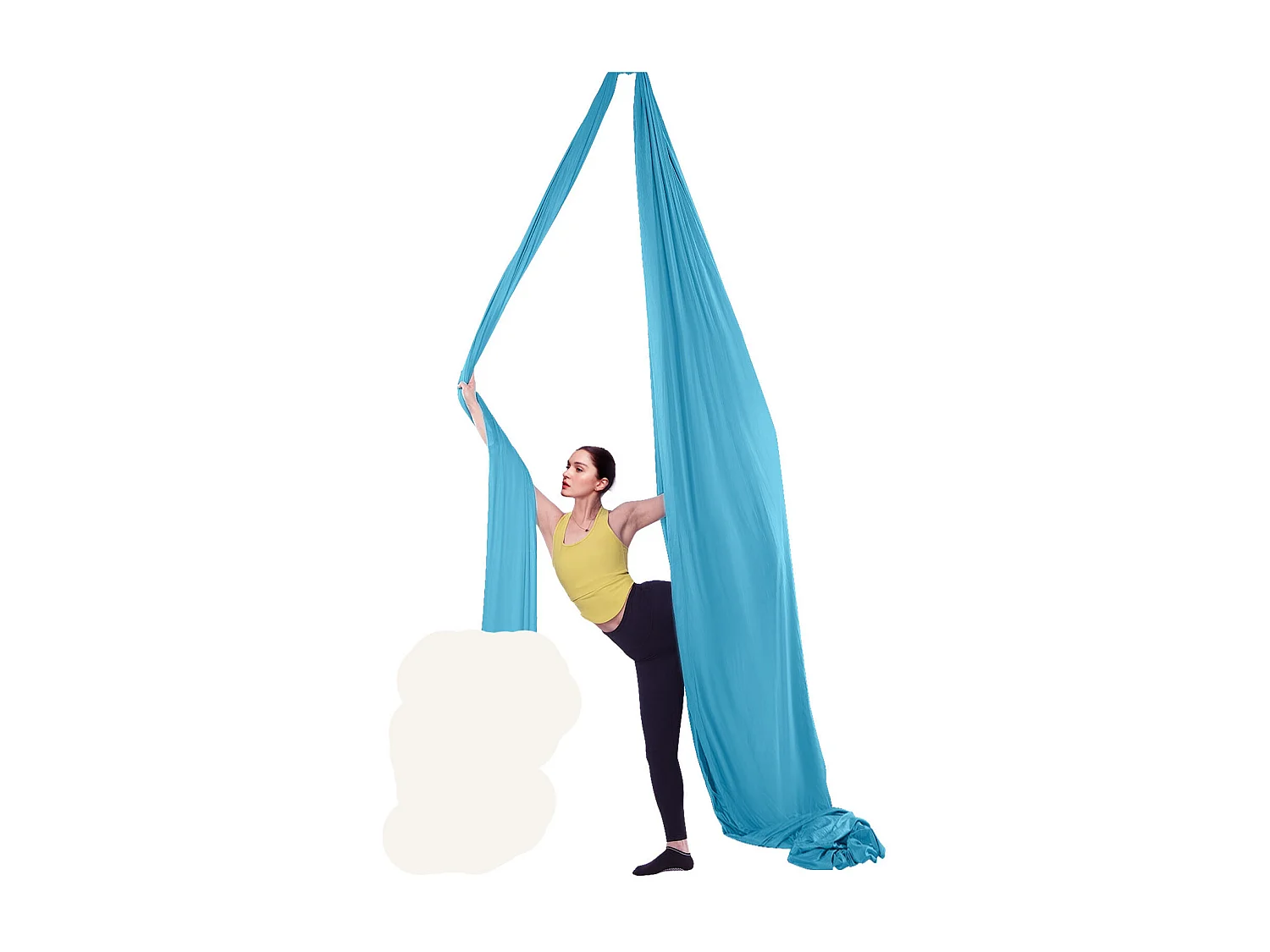 Hamac de Yoga Aérien SucceBuy 5,5 mètres, Nylon, Bleu, Kit Complet pour le Fitness