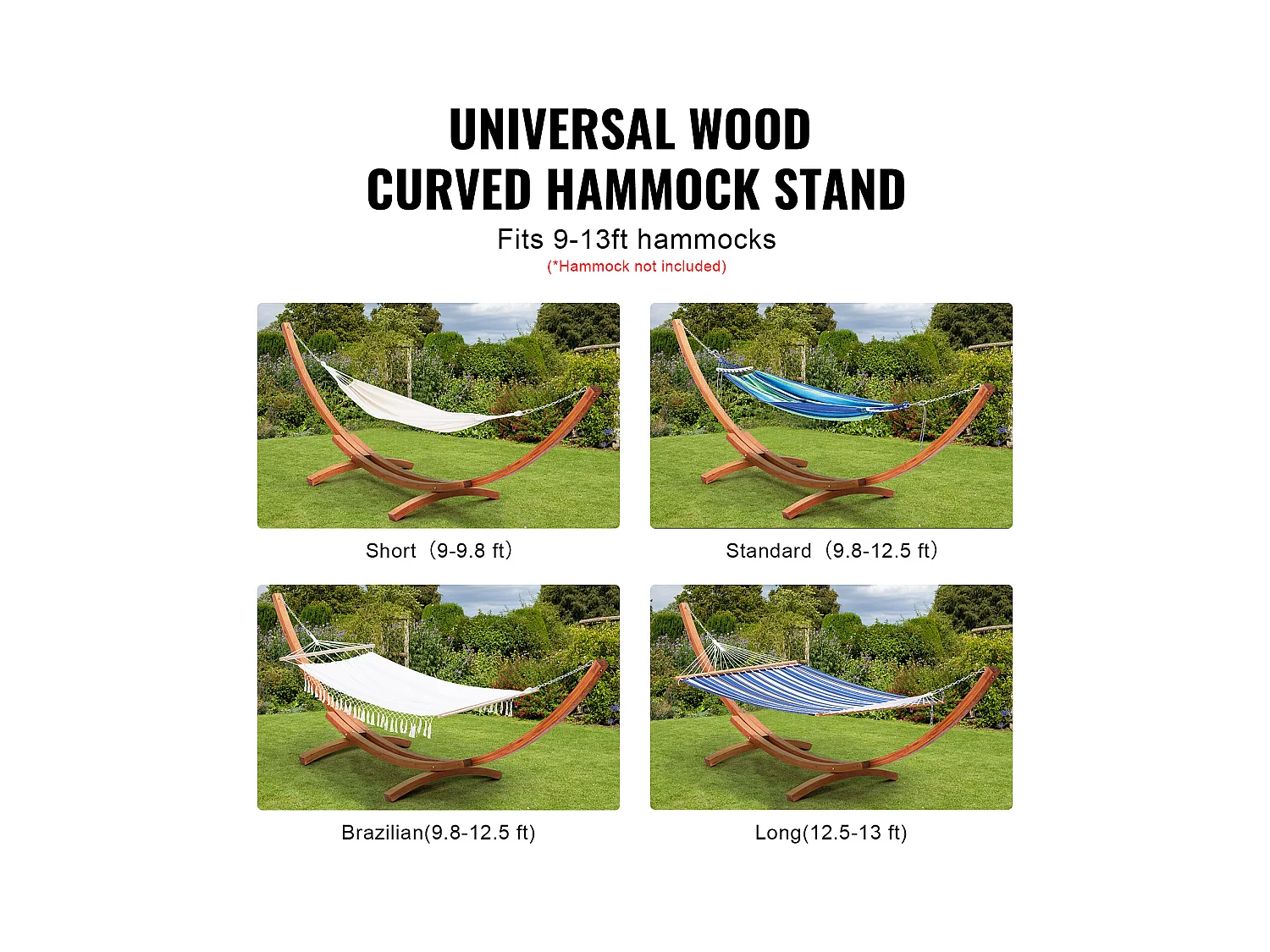 Support de Hamac, SucceBuy Support de Hamac en Bois, Capacité de 215,46 kg, Convient aux Hamacs de 2,8 à 3,9 m